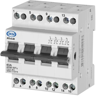 Модульный реверсивный переключатель РП-4-40 Меандр 456780019912 фото 1