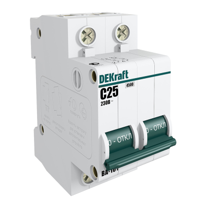 Авт. выкл. 2Р 20А х-ка C ВА-101 4,5кА DEKraft 11067DEK фото 2
