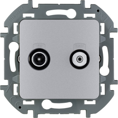 Розетка TV/SAT "звезда" - INSPIRIA - алюминий Legrand 673882 фото 1