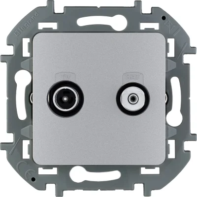 Розетка TV/SAT "звезда" - INSPIRIA - алюминий Legrand 673882 фото 1