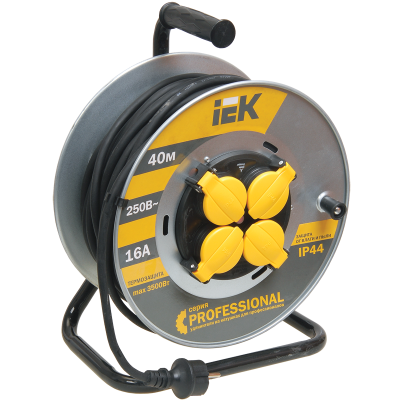Катушка УК40 2P+PE/40м КГ 3х2,5мм2 IP44 "Professional" IEK WKP17-16-04-40-44 фото 1