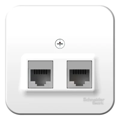 BLANCA О/У РОЗЕТКА двойная компьютерная RJ45, кат.5E, ИЗОЛ.ПЛ.,БЕЛЫЙ Systeme Electric BLNIA045451 фото 1