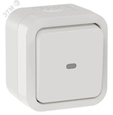 TORS Переключатель одноклавишный с индикацией 10А IP55 TS302 белый IEK TS-V10-1-10-55-K01 фото 1