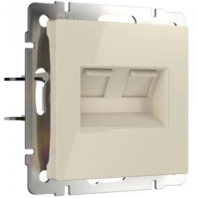 Розетка двойная Ethernet RJ-45 (слоновая кость) W1181103 Werkel a051489 фото 1