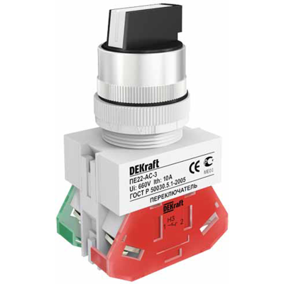 Перекл. на 3 фикс. полож. I-O-II станд. ручка ПЕ-22 DEKraft 25052DEK фото 1