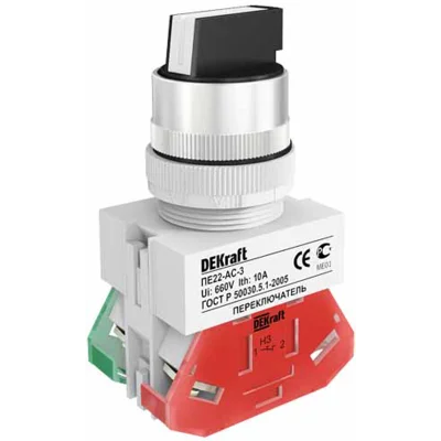 Перекл. на 3 фикс. полож. I-O-II станд. ручка ПЕ-22 DEKraft 25052DEK фото 1