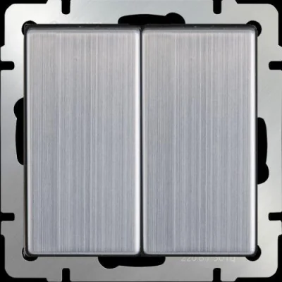Выключатель двухклавишный (глянцевый никель) W1120002 Werkel a051081 фото 1