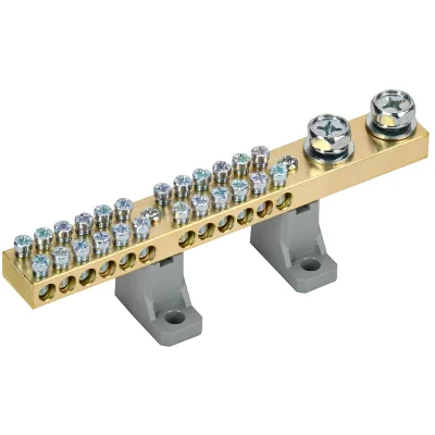 Шина N "ноль" на двух угл. изол. 200А ШНИ-10х18-24-L2-С IEK YNN30-24-C2-K03 фото 1