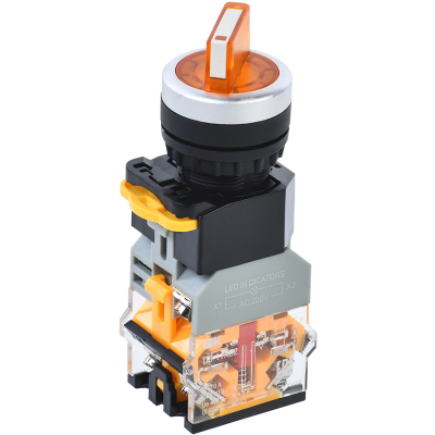 Переключатель D8-11XD2 2 полож. 1з+1р с подсвет. желтый IEK BSW30-11XD2-3-14-2-K05 фото 1