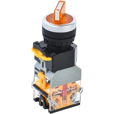 Переключатель D8-11XD2 2 полож. 1з+1р с подсвет. желтый IEK BSW30-11XD2-3-14-2-K05 фото 1