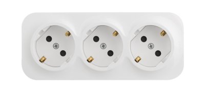 Розетка тройная Quteo с заземлением со шторками белая Legrand 782238 фото 1