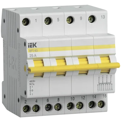 Выключатель-разъединитель трехпозиционный ВРТ-63 4P 25А IEK MPR10-4-025 фото 1