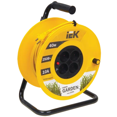 Катушка УК40 4 места 2P/40м 2х1,0мм2 "Garden" IEK WKP23-10-04-40 фото 1