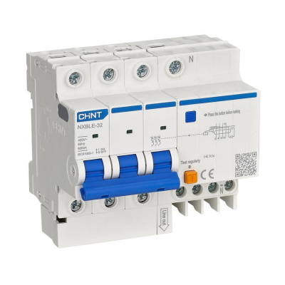 Диф. автомат NXBLE-32 3P+N C25 30мА тип AC 6кА (R) CHINT 819514 фото 1