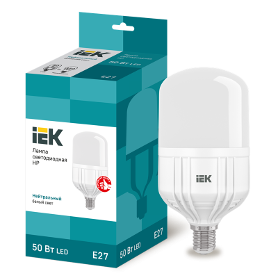 Лампа LED HP 50Вт 230В 4000К E27 IEK LLE-HP-50-230-40-E27 фото 1