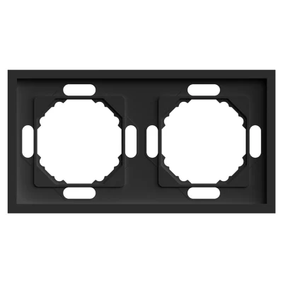 Рамка 2-местная, серия эмили, черный уголь, soft touch STEKKER 49859 фото 1