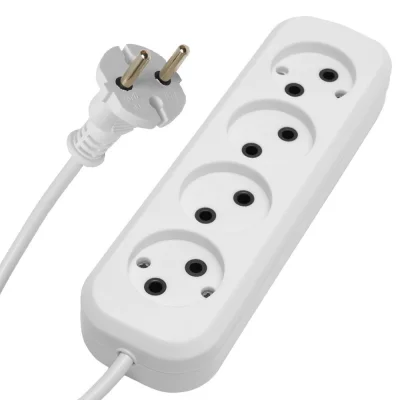 Удлинитель четырехместный б/з, 2x0,75, 5м, серия Home HM01-40-05 (У10-429), белый STEKKER 39218 фото 1