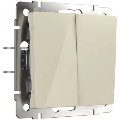 Выключатель двухклавишный с самовозвратом (слоновая кость) W1122403 10/100шт/уп Werkel a062573 фото 1