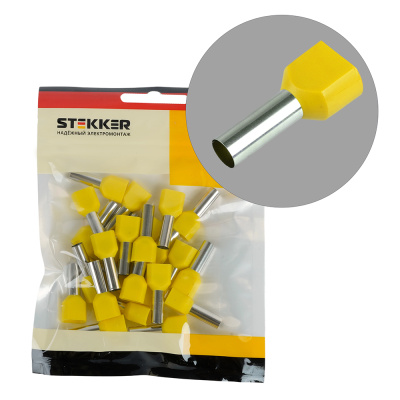 Наконечник штыревой втулочный изолированный НШВИ(2) 6,0-14 (DIY упаковка 25 шт) STEKKER 50405 фото 1