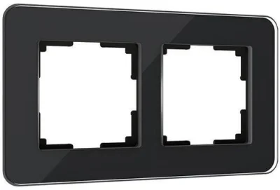 Рамка на 2 поста Elite (черный, стекло) W0022448 Werkel a063820 фото 1
