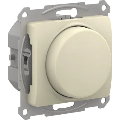 GLOSSA СВЕТОРЕГУЛЯТОР (диммер) повор-нажим, LED, RC, 400Вт, мех., БЕЖЕВЫЙ Systeme Electric GSL000223 фото 1