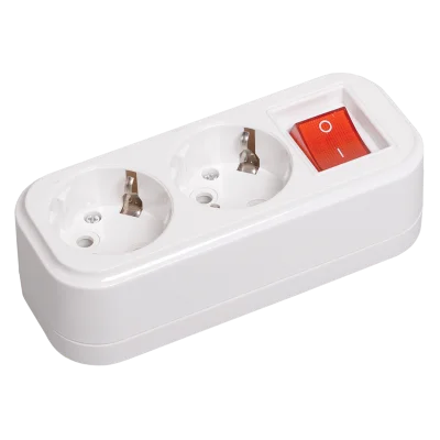 Розетка переносная разб. с выкл. К02В 2 места CLASSIC IEK KYP11-16-02-00-ZK фото 1