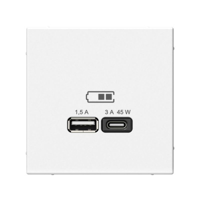 ARTGALLERY USB РОЗЕТКА тип-С 65Вт высокоскор.заряд. QC, PD, механизм, БЕЛЫЙ GAL0001 Systeme Electric фото 2