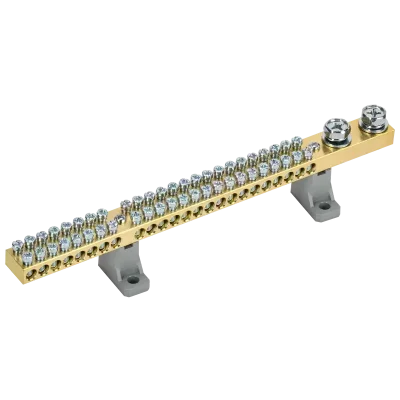 Шина N "ноль" на двух угл. изол. 200А ШНИ-10х18-48-L2-С IEK YNN30-48-C2-K03 фото 1