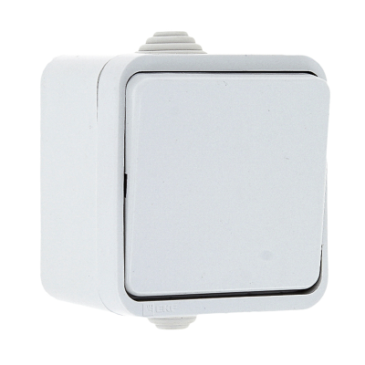 Прага Выключатель 1-клавишный 10А IP44 белый EKF EKV10-021-10-44 фото 1