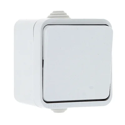 Прага Выключатель 1-клавишный 10А IP44 белый EKF EKV10-021-10-44 фото 1