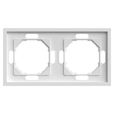 Рамка 2-местная (белый фарфор) soft touch Эмили STEKKER 49885 фото 1