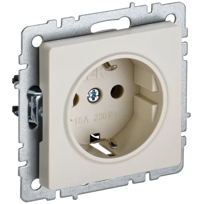 BRITE Роз. с з/к без з/ш 16А РС11-1-0-БрКр беж. IEK BR-R11-16-K10 фото 1
