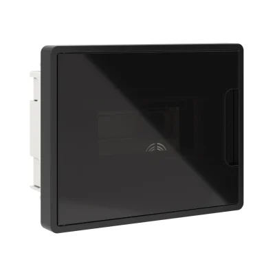 Щиток 8 мод встраиваемый Фрейм (FRAME), черный, с тонированной дверцей, с 2 шинами PEN на 6 и 8 отв. фото 1