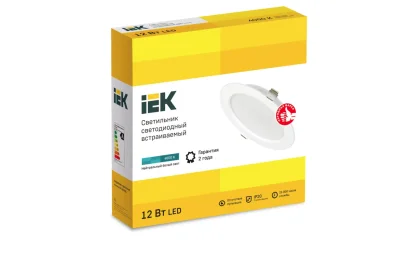 Светильник светодиодный ДВО 1613 белый круг 12Вт 4000К IP20 IEK LDVO0-1613-12-4000-K01 фото 1