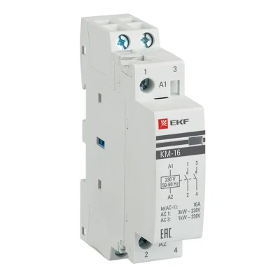Контактор модульный КМ 16А NО+NC (1 мод.) PROxima EKF km-1-16-11 фото 1