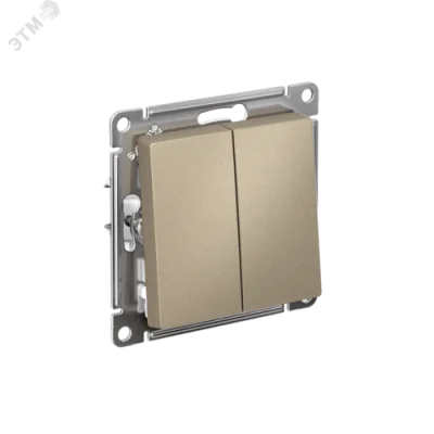 AtlasDesign 2-клавишный ПЕРЕКЛЮЧАТЕЛЬ, схема 6, 10АХ, механизм, ШАМПАНЬ Systeme Electric ATN000565 фото 1