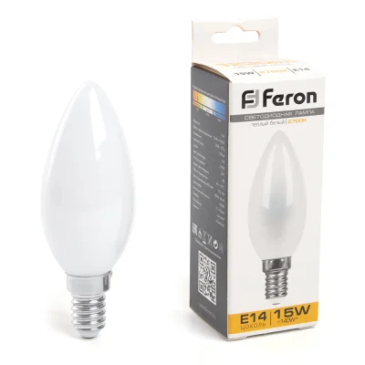 Лампа светодиодная, (15W) 230V E14 2700K матовая, LB-717 Feron 38255 фото 1