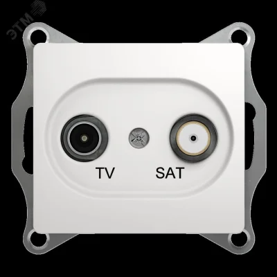 GLOSSA Розетка телевизионная TV-SAT проходная в рамку 4дБ белая Systeme Electric GSL000198 фото 1