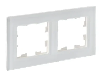 BRITE Рамка 2-мест. РУ-2-2-Бр стекло бел. матовый IEK BR-M22-G-31-K01 фото 1