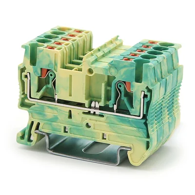 Клемма заземления, зажим push-in, 2 точки подключения, 2.5 кв.мм DKC VPR-2.5-PE-YG фото 1