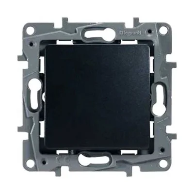 Выключатель одноклавишный - Etika - 10А 250В безвинтовые зажимы - антрацит Legrand 672601 фото 1