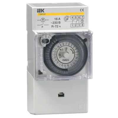 Таймер ТЭМ181 аналоговый 16А 230В на DIN-рейку IEK MTA20-16 фото 1