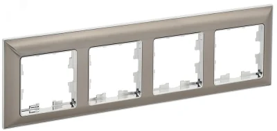BRITE Рамка 4 поста РУ-4-Бр хром/никель IEK BR-M42-12-4-K23 фото 1