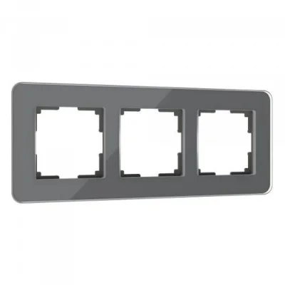 Рамка из стекла на 3 поста Elite графит W0032440 Werkel a057880 фото 1