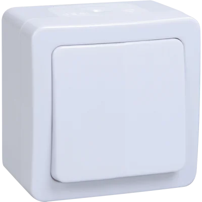 Выключатель 1-клавишный для открытой установки ВС20-1-0-ГПБ IP54 ГЕРМЕС PLUS (цвет клавиши: белый) I фото 1