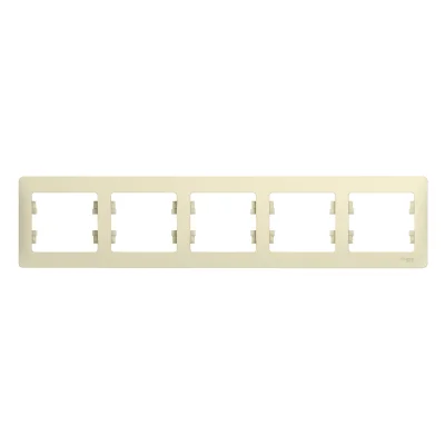GLOSSA 5-постовая РАМКА, горизонтальная, БЕЖЕВЫЙ Systeme Electric GSL000205 фото 1