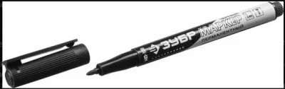 Перманентный маркер МП-100 черный, заостренный наконечник ЗУБР 06320-2 фото 1