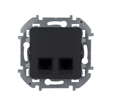 Двойная розетка RJ 45 - категория 5e - UTP - INSPIRIA - антрацит Legrand 673838 фото 1