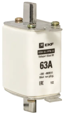 Плавкая вставка ППН-33 160/ 63А габарит 00 PROxima EKF fus-33/160/63 фото 1