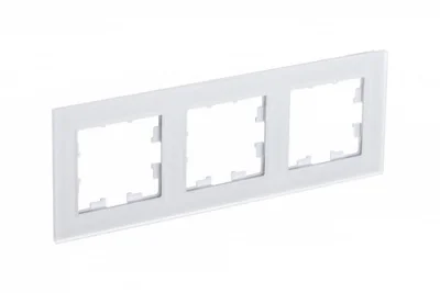 ATLASDESIGN NATURE 3-постовая РАМКА, МАТОВОЕ СТЕКЛО БЕЛЫЙ Systeme Electric ATN330103 фото 1
